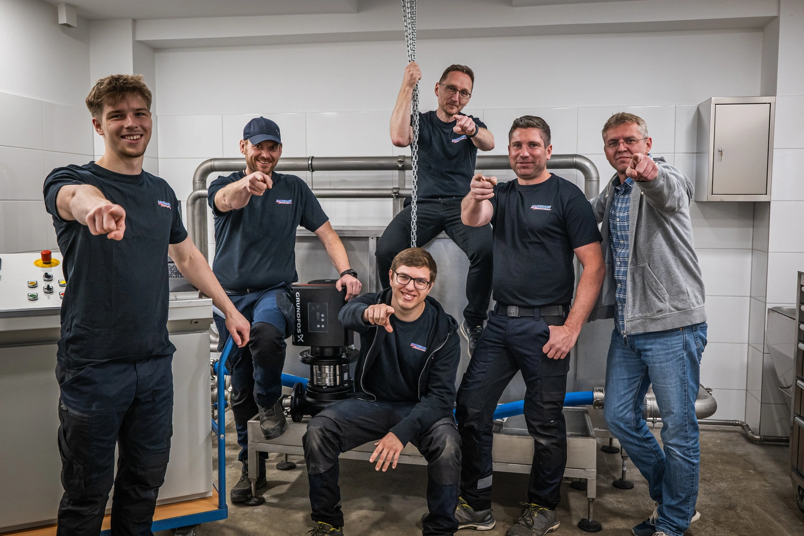 Team eines Handwerksbetriebs